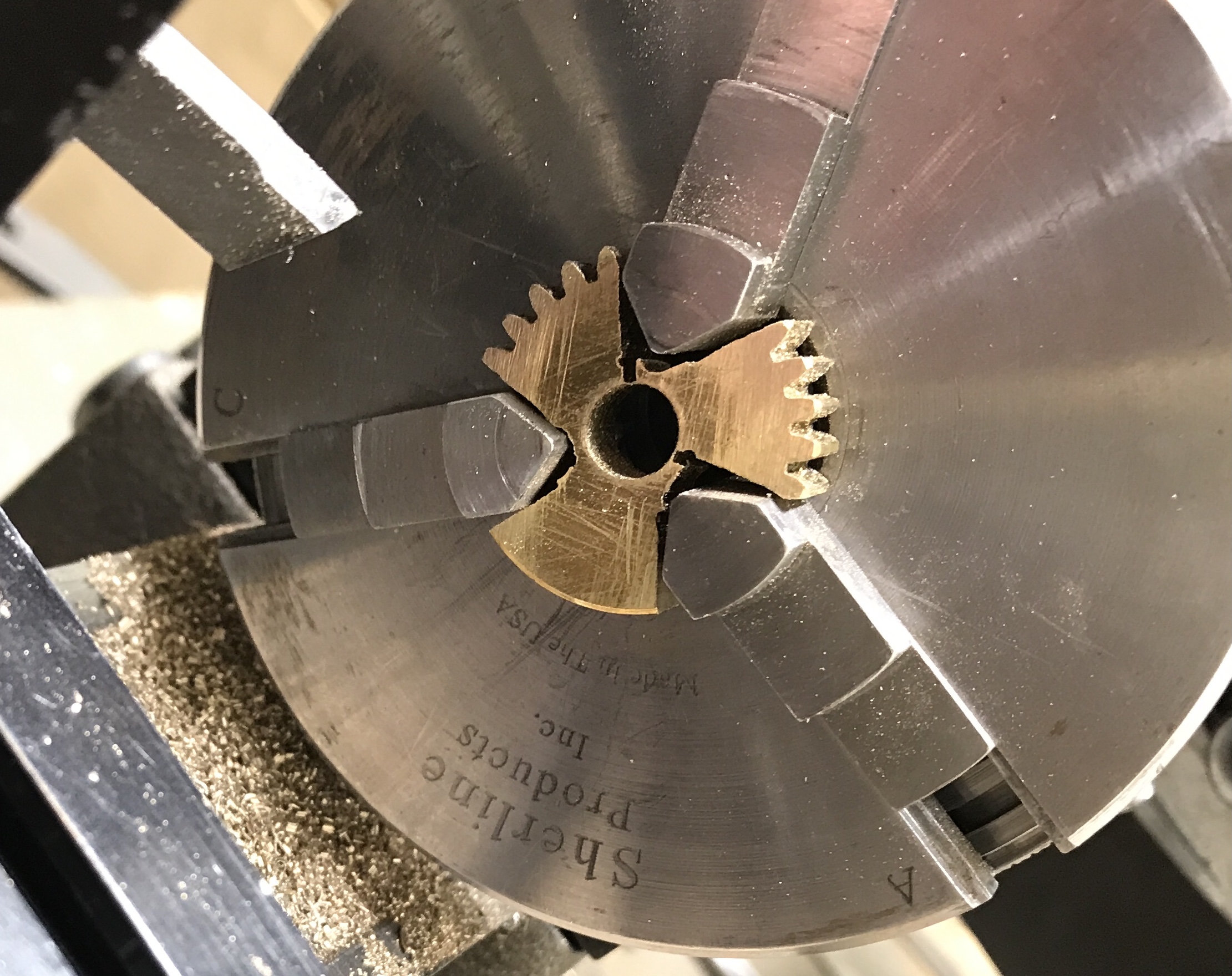 A lathe spider for the three jaw chuck